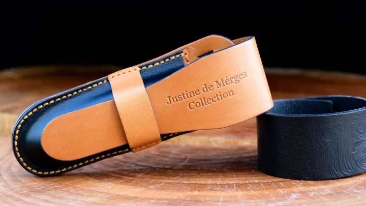 Justine de Mérges WALDON, Gürtelscheiden, cognac und schwarz