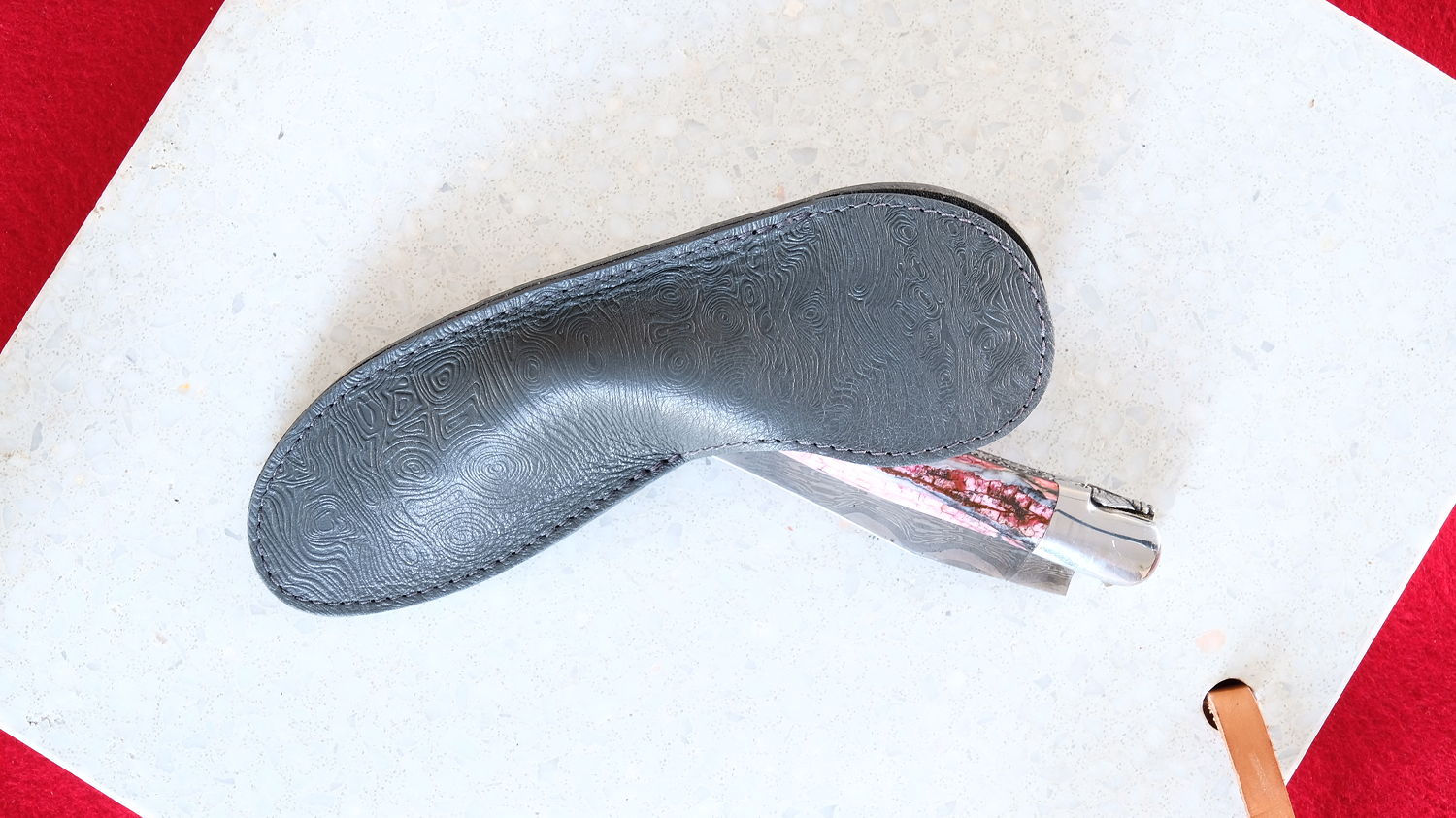 Justine de Mérges Collection: Steck-Etui aus Damastleder asfalto grau, SEVRAN