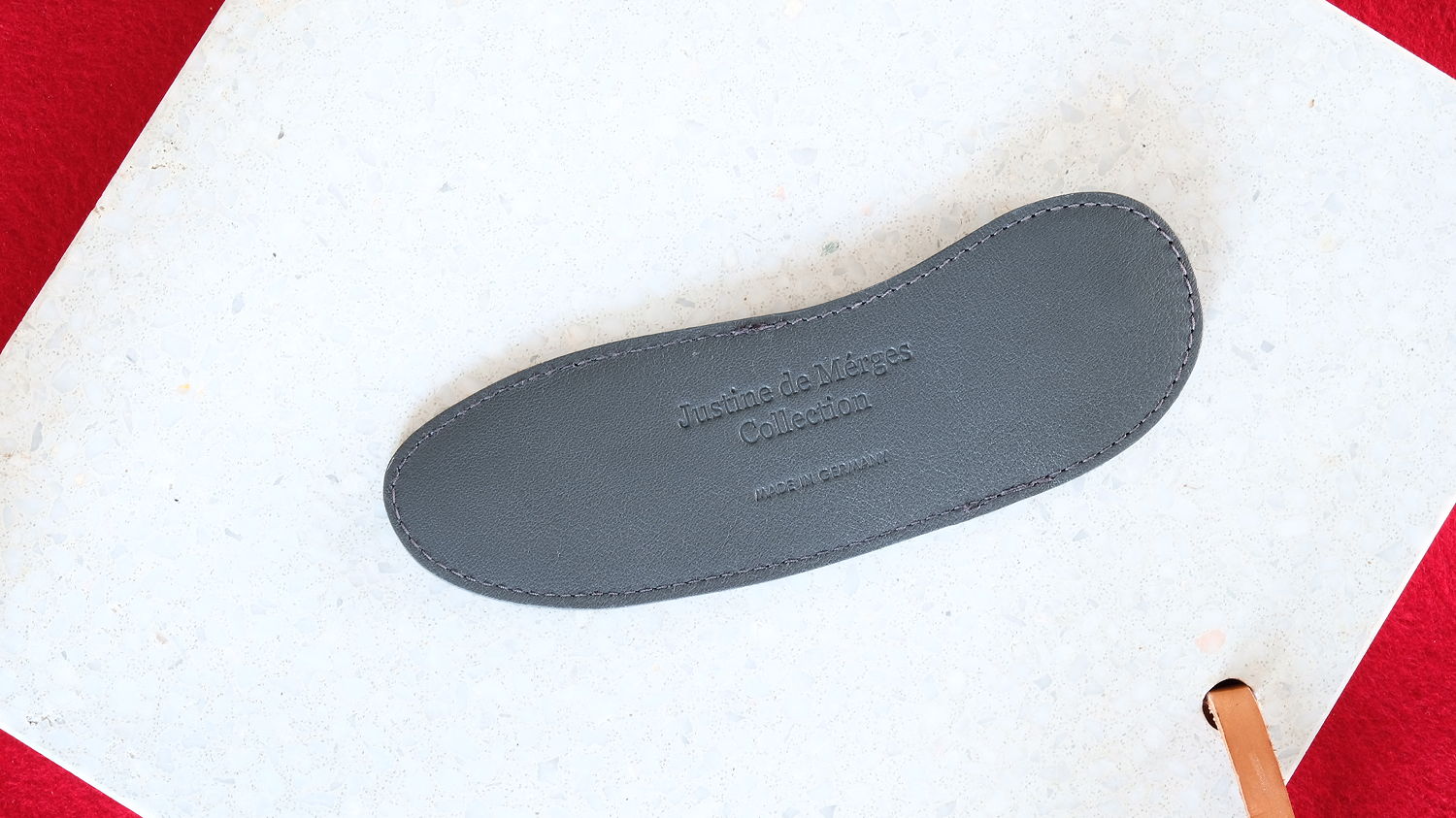 Steck-Etui aus Damastleder asfalto grau, SEVRAN